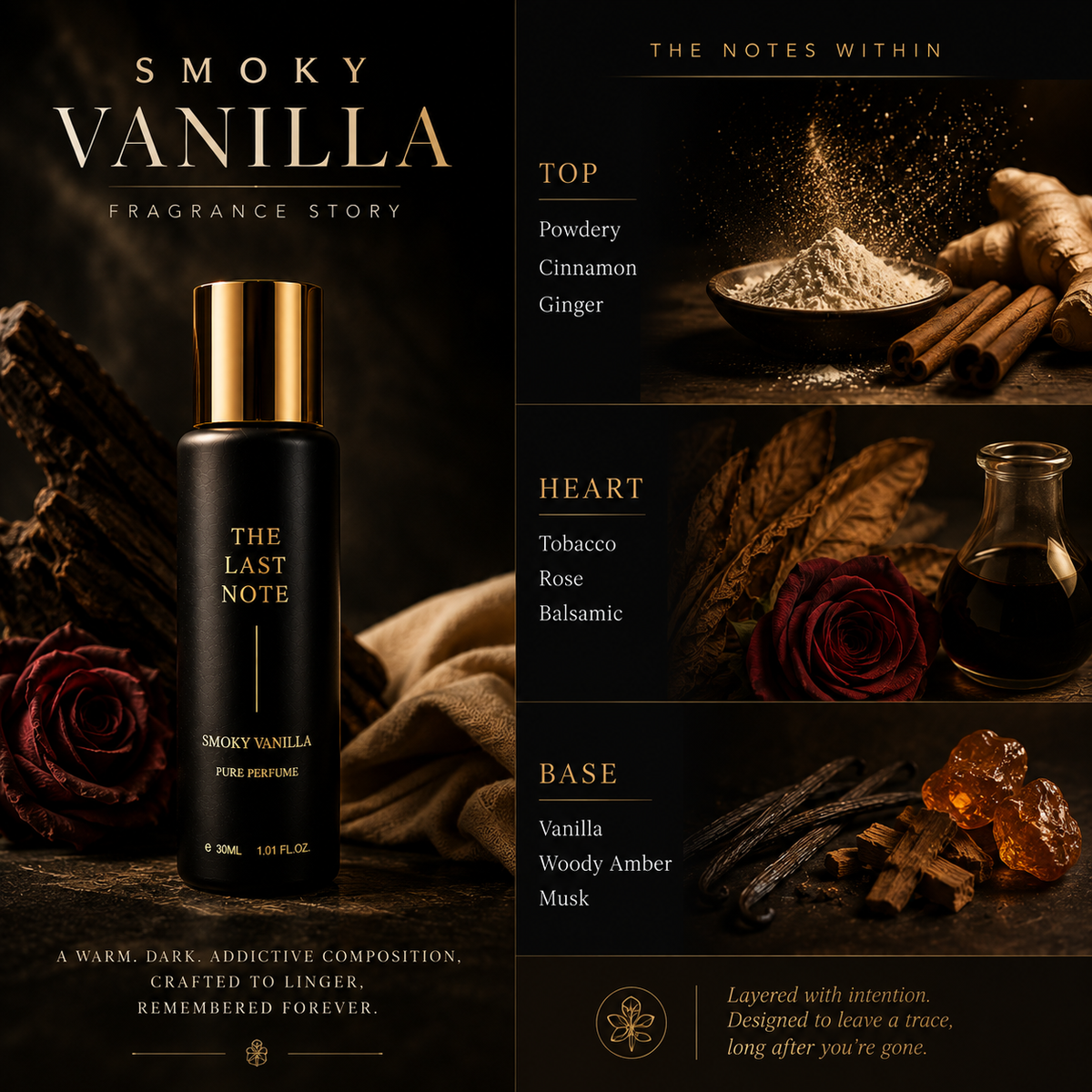 The Last Note Smoky Vanilla unisex perfume lifestyle photo