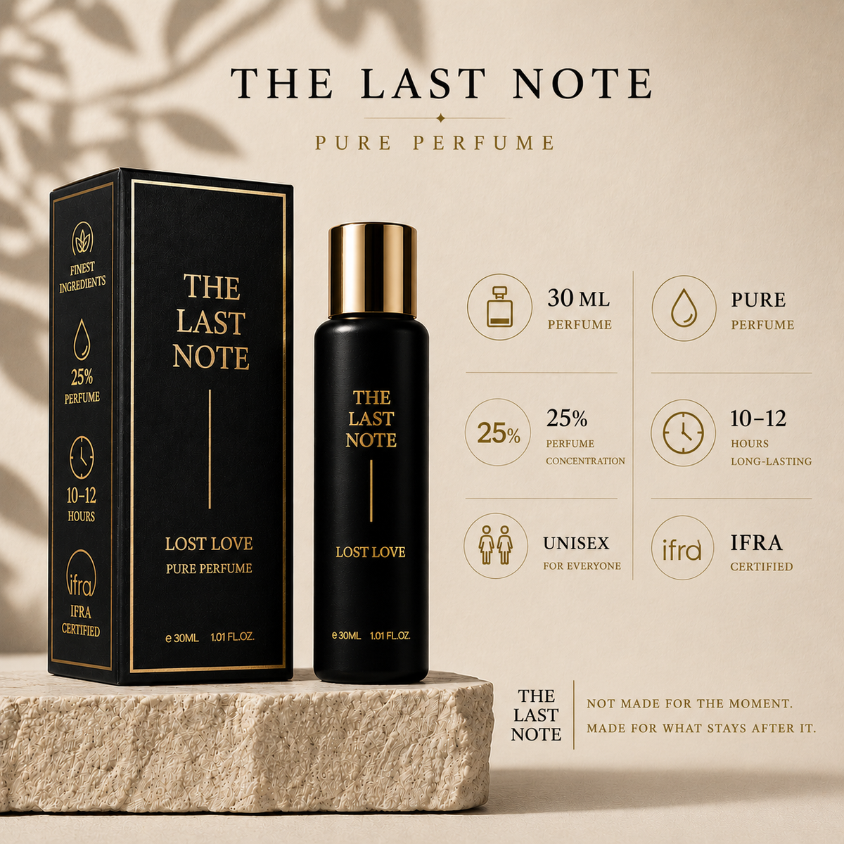 Lost Love perfume bottle and box, The Last Note fragrance